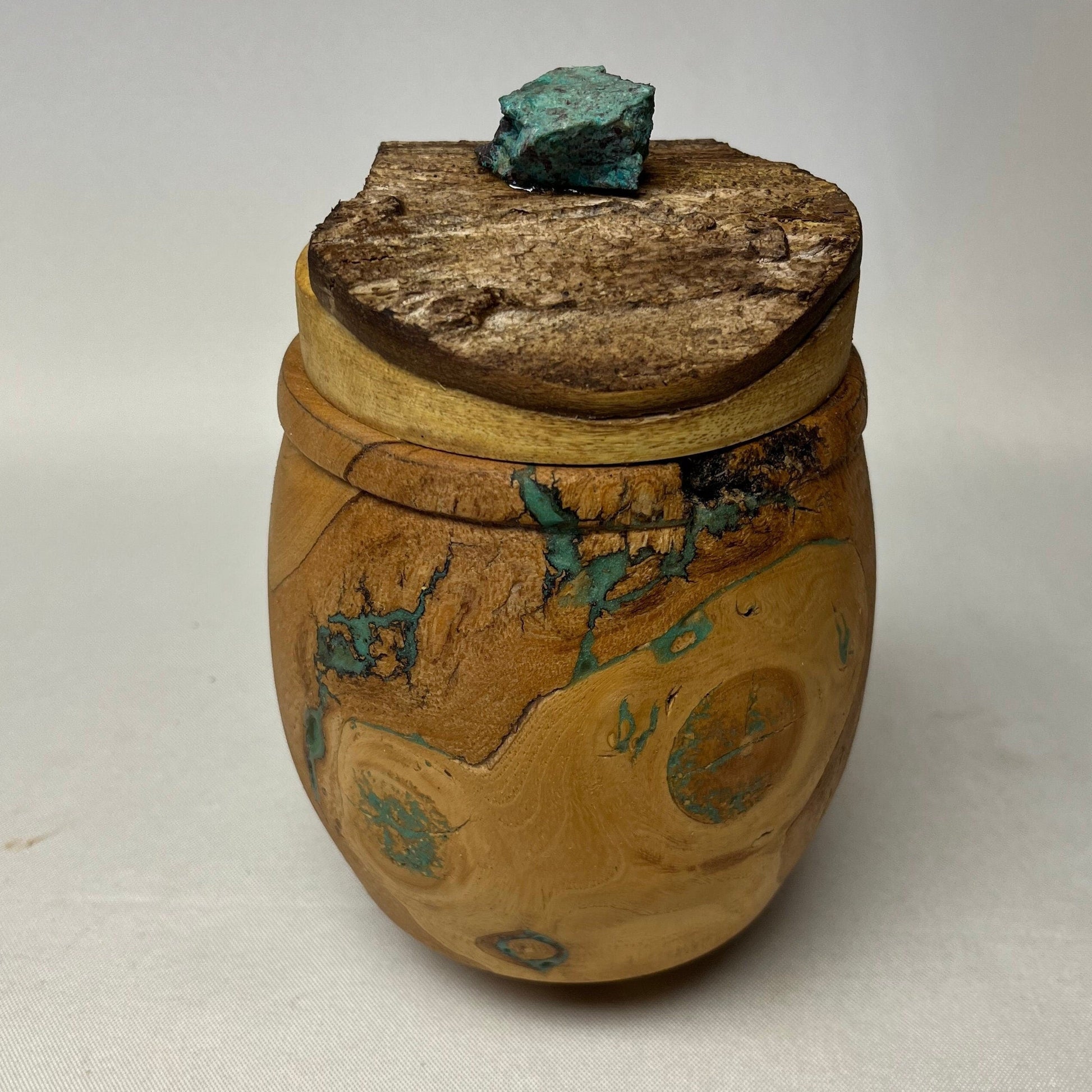 Handmade Desert Olive Wood Jar with Lid, Made in USA