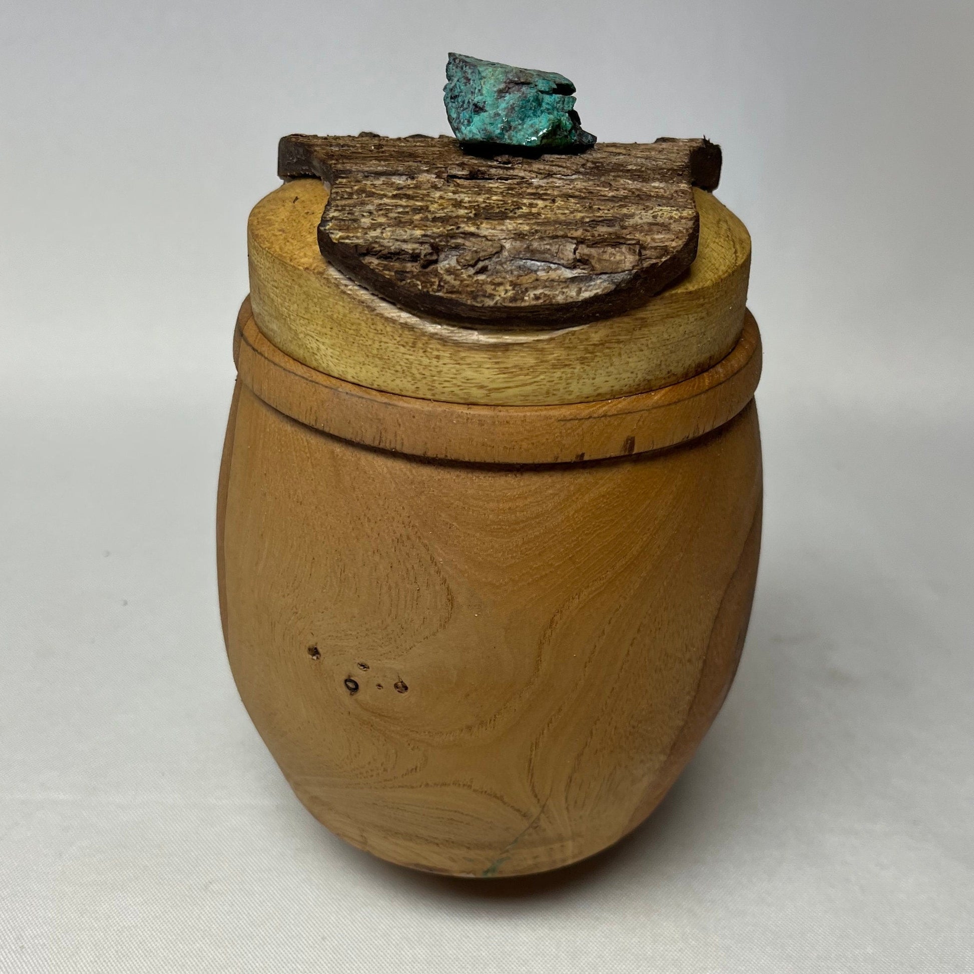 Handmade Desert Olive Wood Jar with Lid, Made in USA