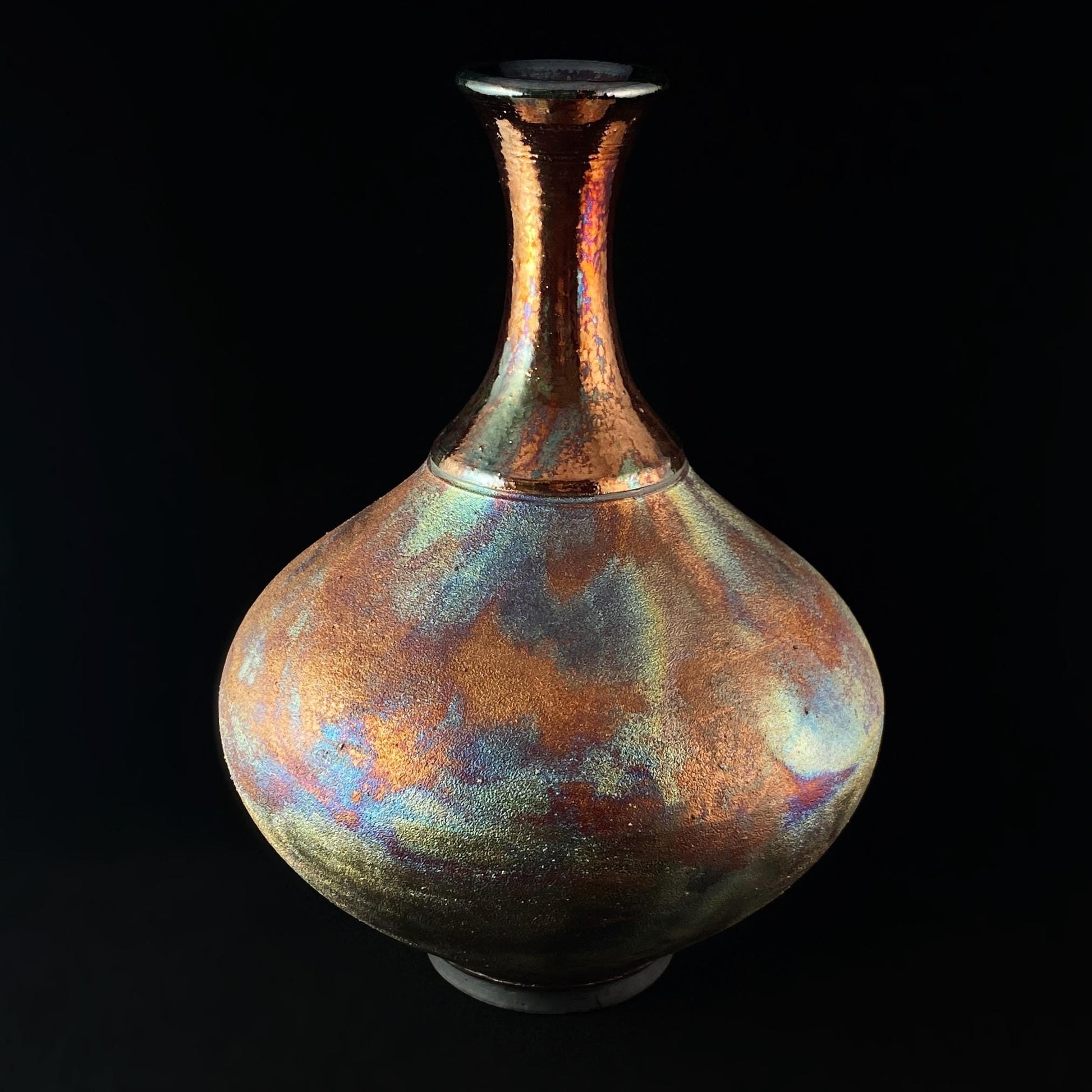 Handmade Ebony Vase, Raku Art Pottery, Decorative Pottery