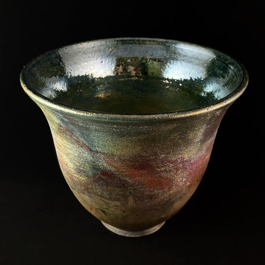 Handmade Fia Vase, Raku Art Pottery, Decorative Pottery