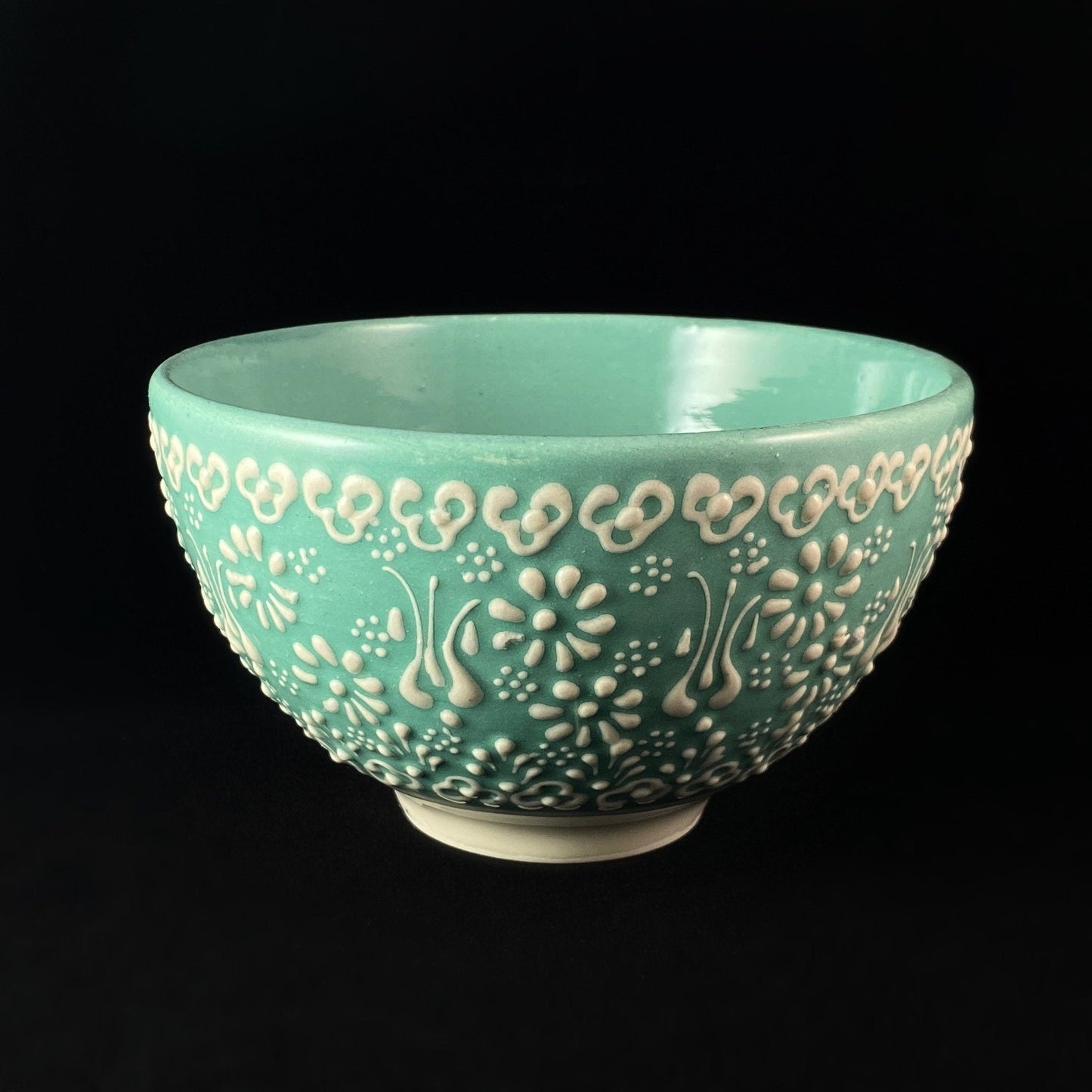 Handmade Footed Bowl, Functional and Decorative Turkish Pottery, Cottagecore Style, Mint