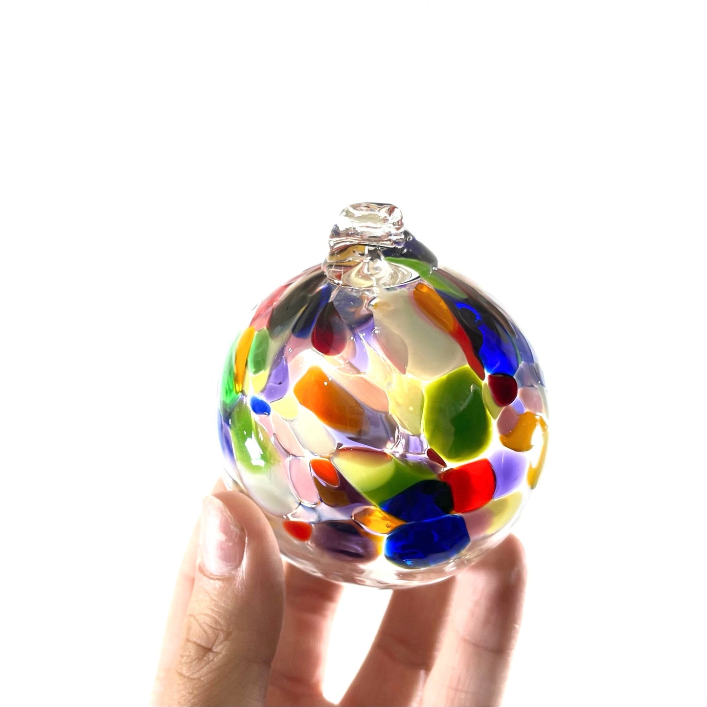 Handmade Glass Art 2” Globe Ornament - Tree of Adventure