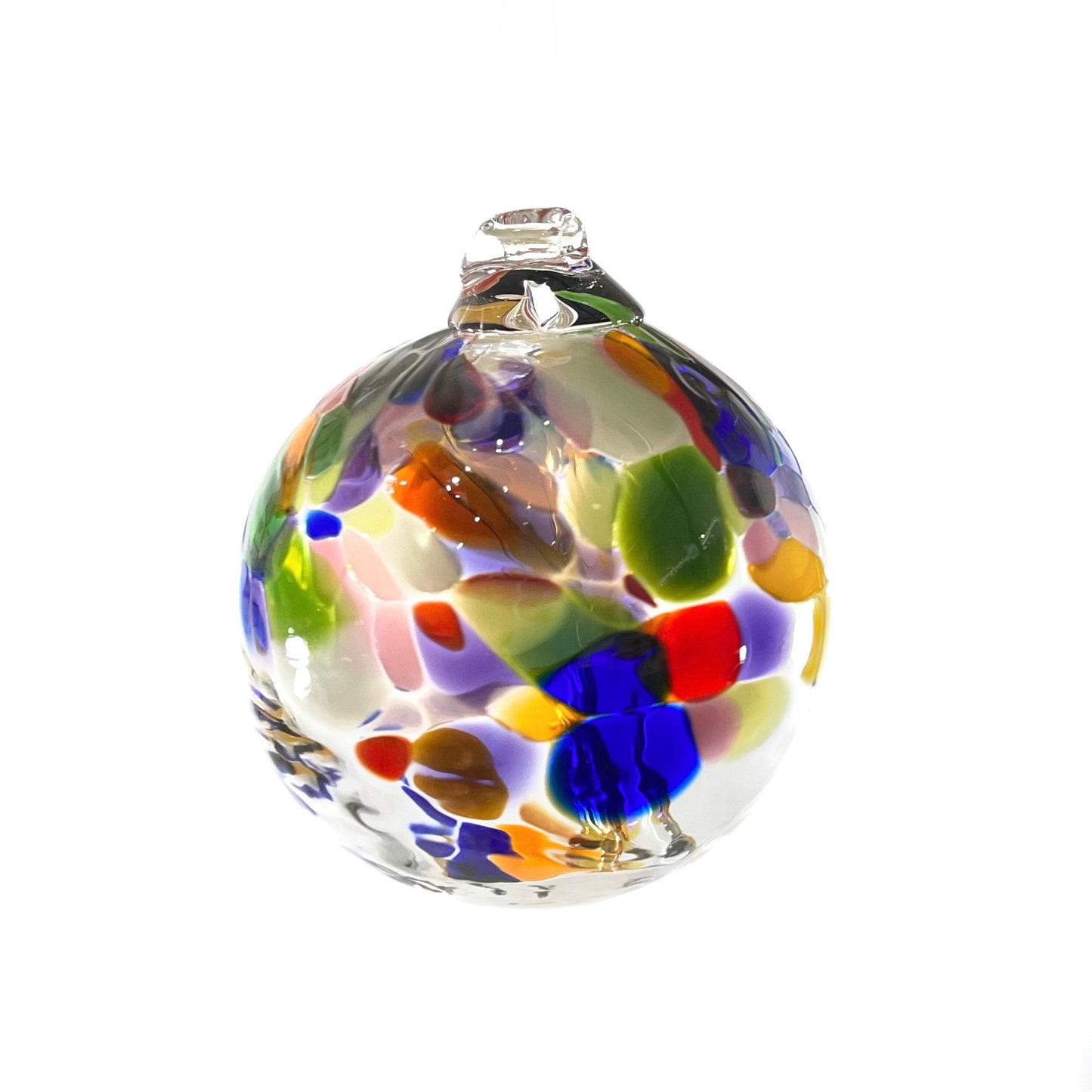 Handmade Glass Art 2” Globe Ornament - Tree of Adventure