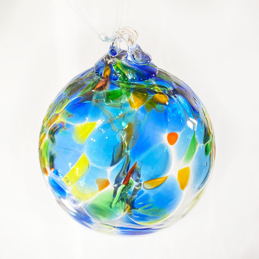 Handmade Glass Art 2” Globe Ornament - Tree of Dreams