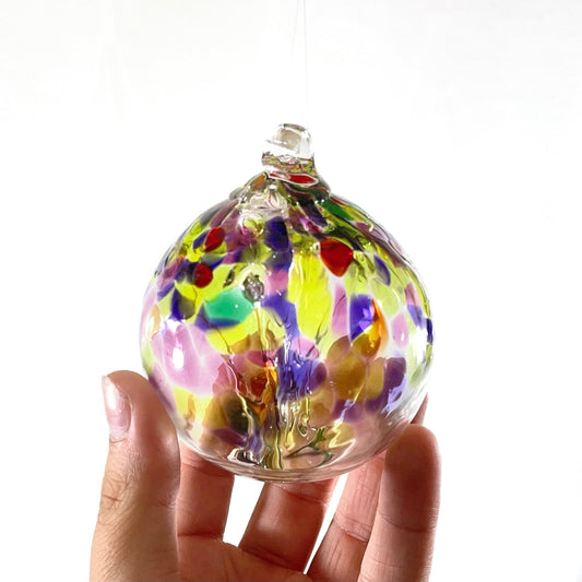 Handmade Glass Art 2” Globe Ornament - Tree of Life