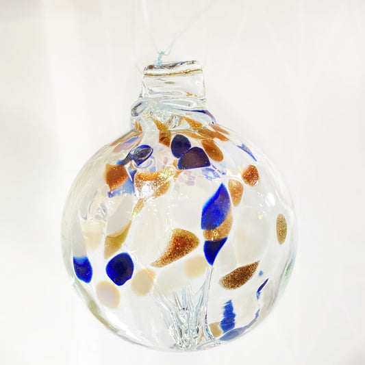 Handmade Glass Art 2” Globe Ornament - Tree of Peace