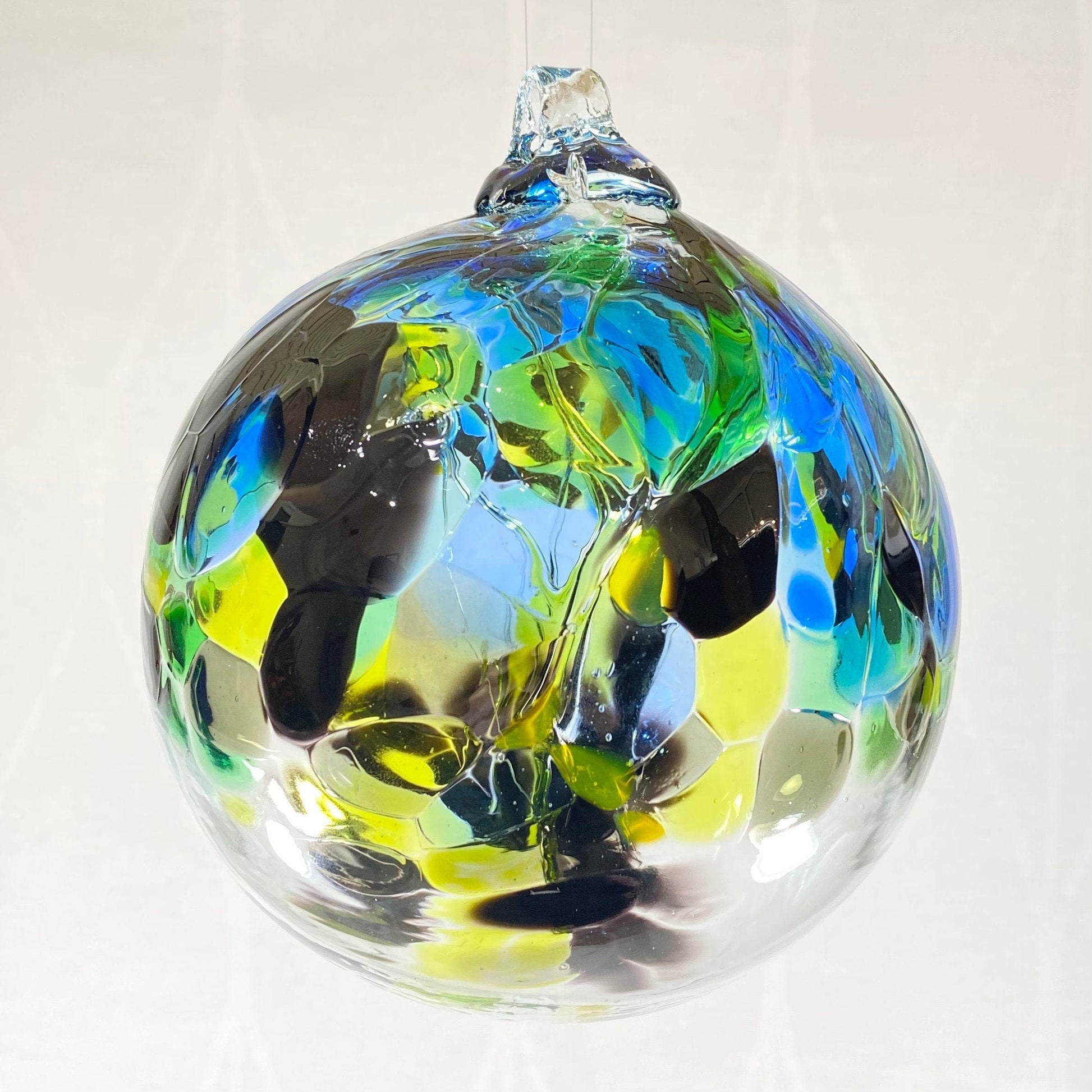 Handmade Glass Art 6” Globe Ornament - Tree of Brothers
