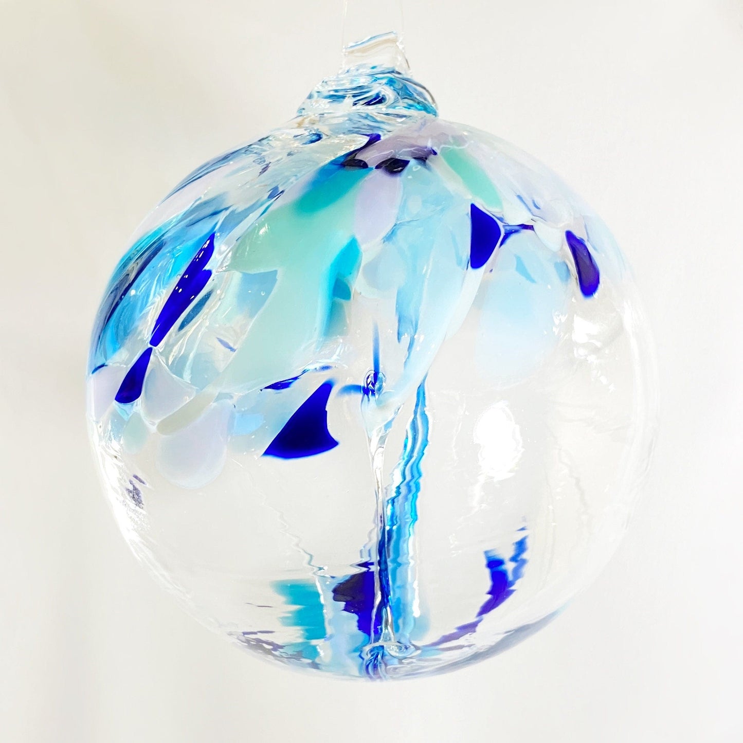 Handmade Glass Art 6” Globe Ornament - Tree of Tranquility