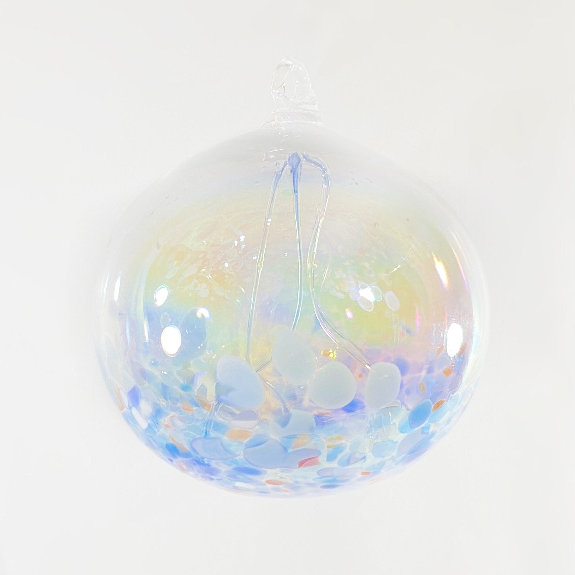 Handmade Glass Fairy Ball - Blue/Orange