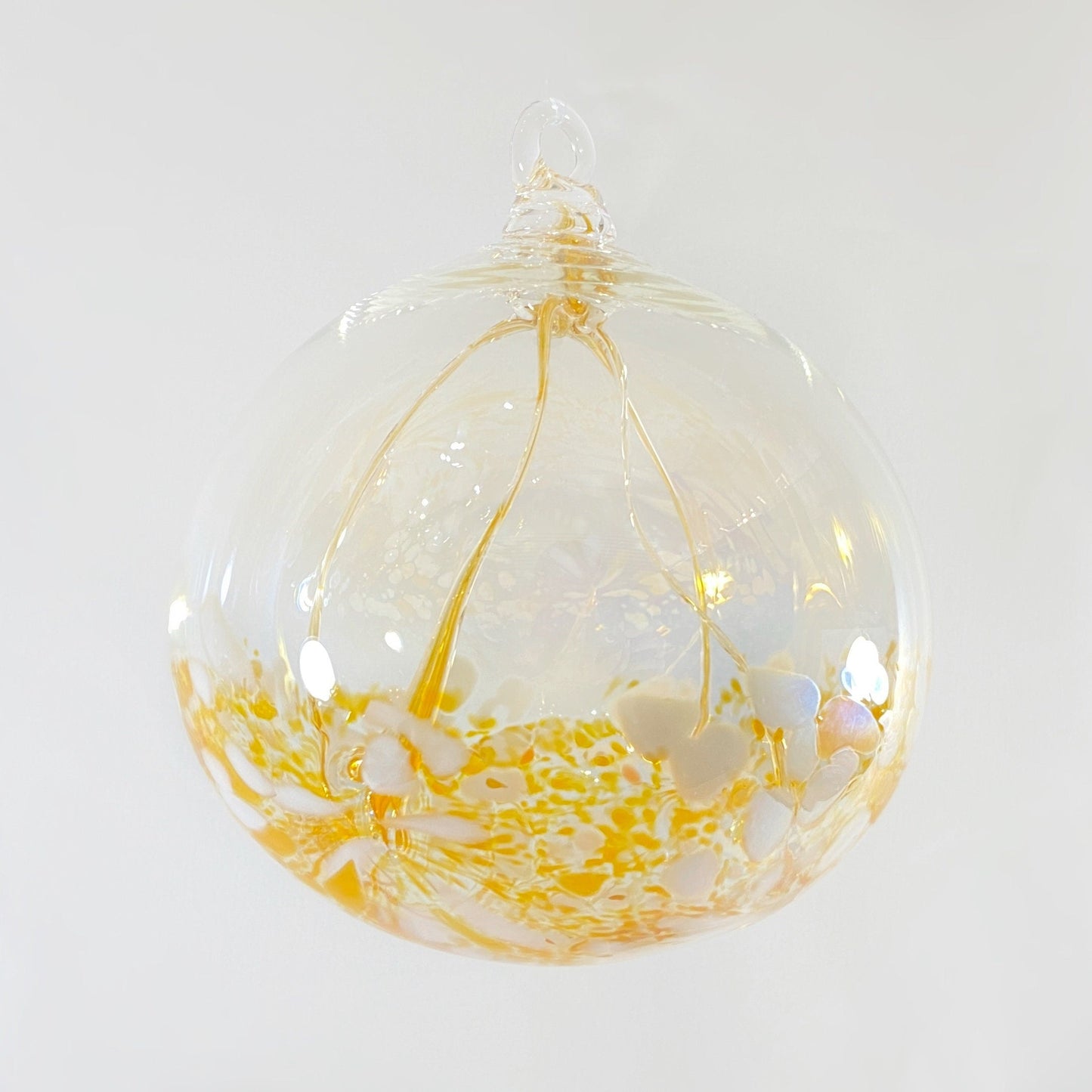 Handmade Glass Fairy Ball - Golden Orange