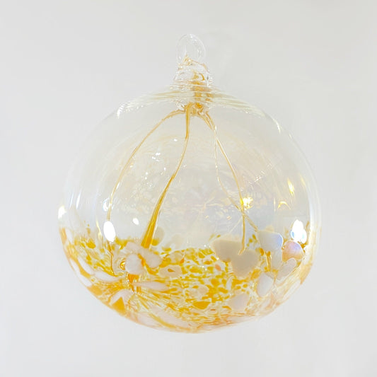 Handmade Glass Fairy Ball - Golden Orange