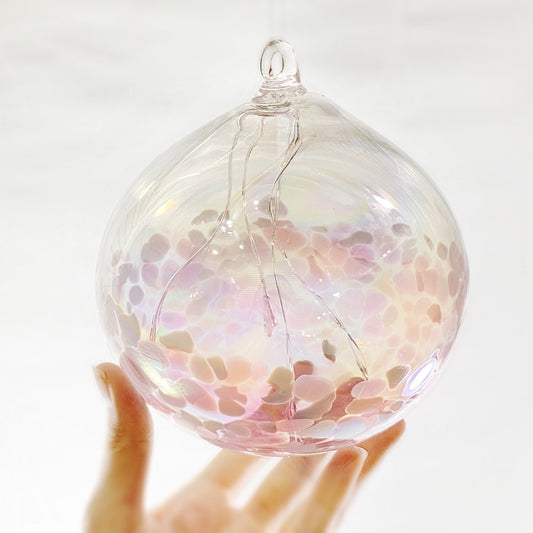 Handmade Glass Fairy Ball - Light Pink
