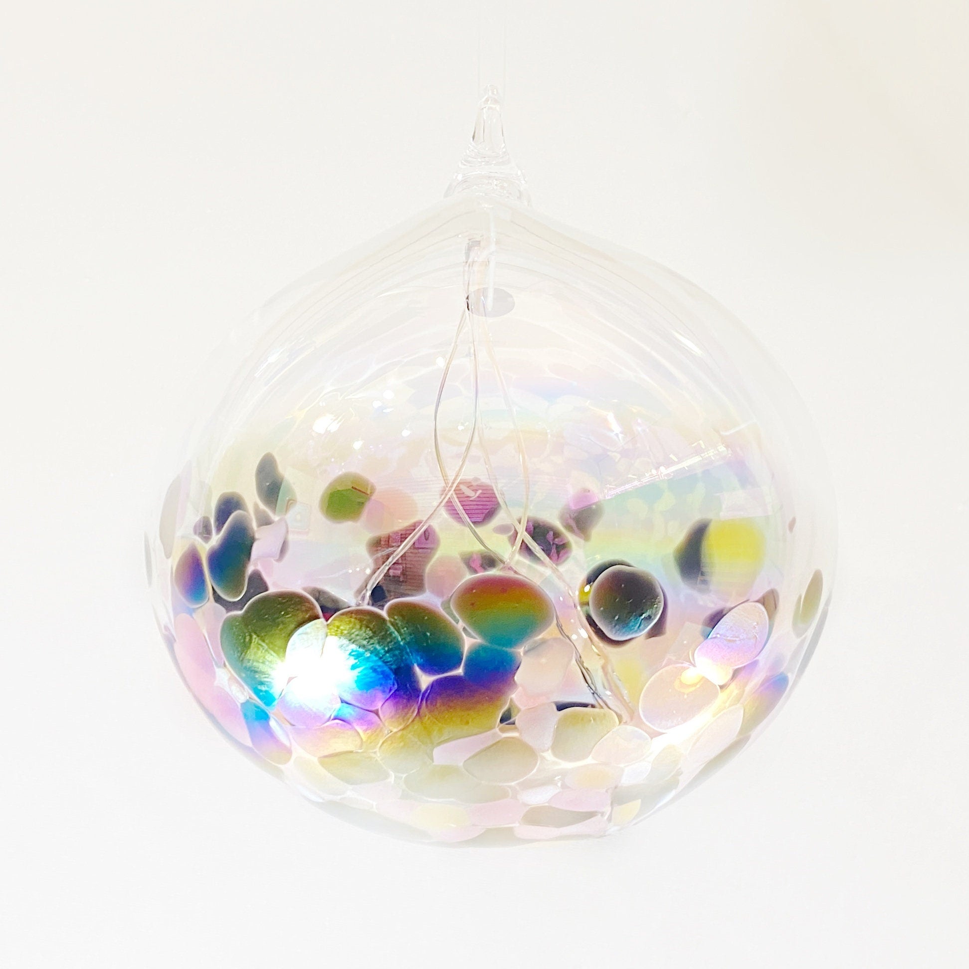 Handmade Glass Fairy Ball - Pink/Black