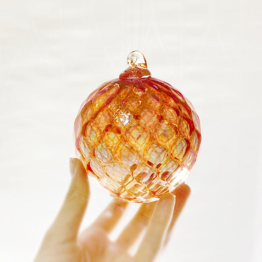 Handmade Glass Friendship Ball - Red/Orange