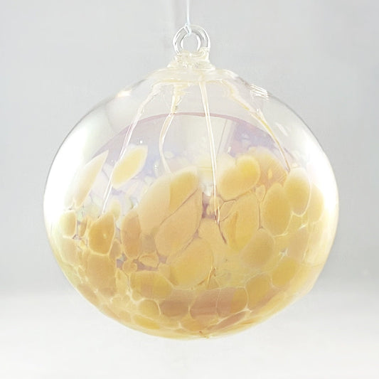 Handmade Glass Witches Ball, #14 - Iridescent Apricot