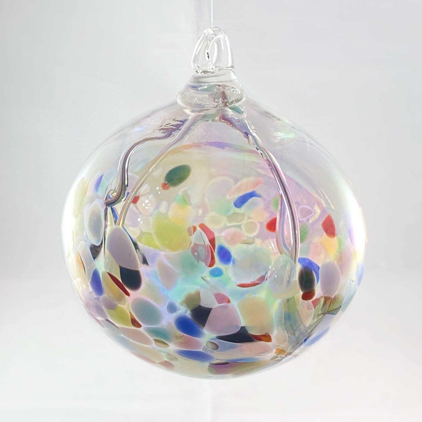 Handmade Glass Witches Ball, #16 - Iridescent Multicolor