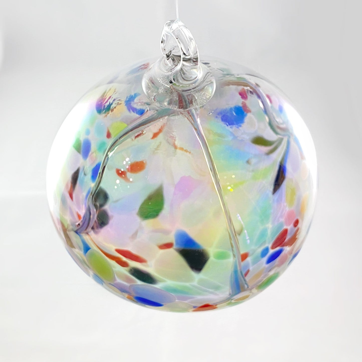 Handmade Glass Witches Ball, #16 - Iridescent Multicolor