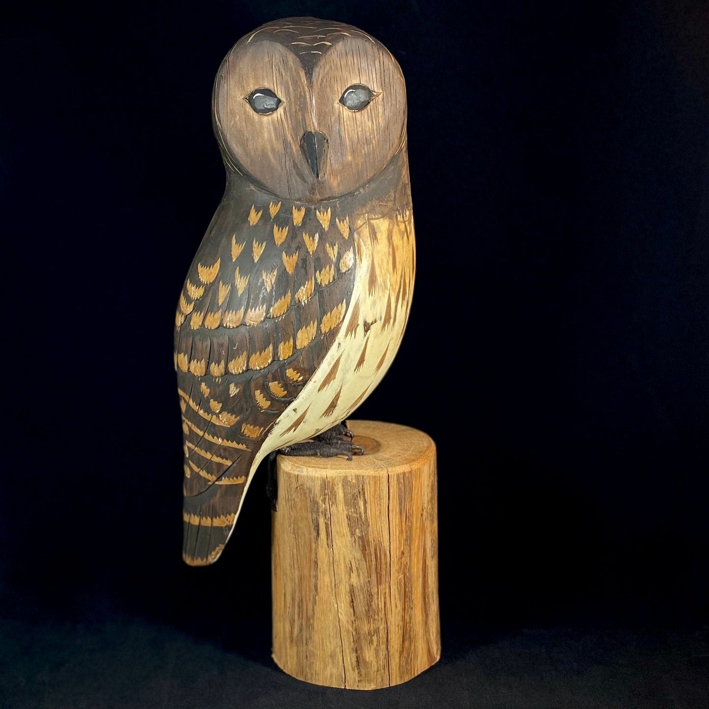 Handmade, Hand-painted Wooden Barred Owl