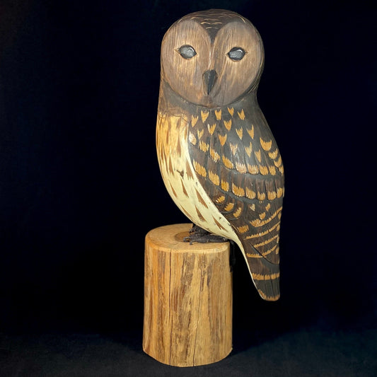 Handmade, Hand-painted Wooden Barred Owl