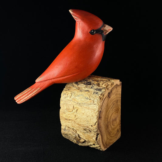 Handmade, Hand-painted Wooden Cardinal