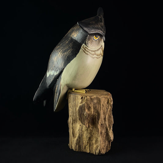 Handmade, Hand-painted Wooden Screech Owl