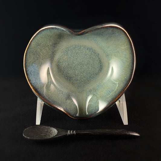 Handmade Heart Dish with Serving Spoon, Functional and Decorative Pottery