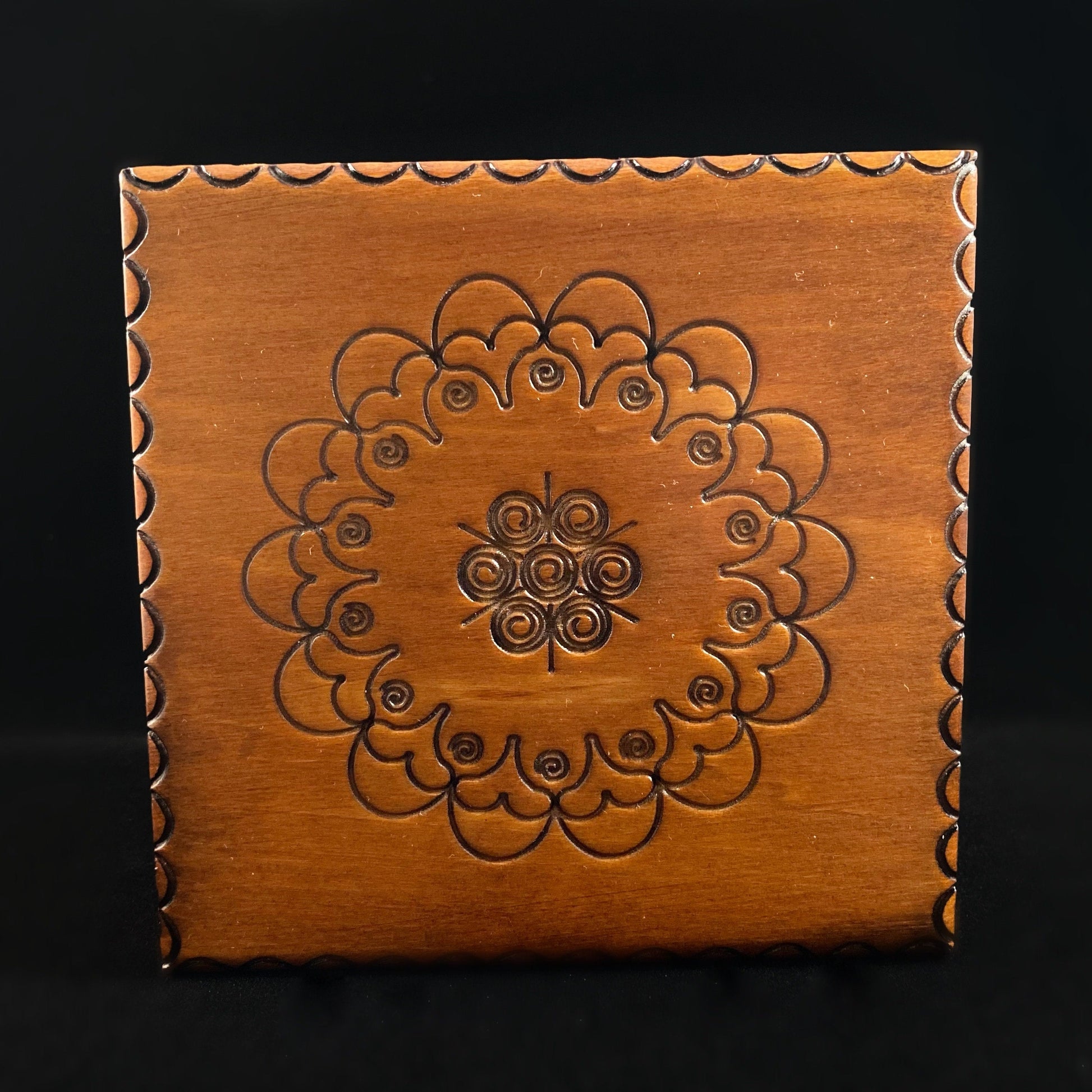 Handmade Hinged Square Wooden Treasure Box