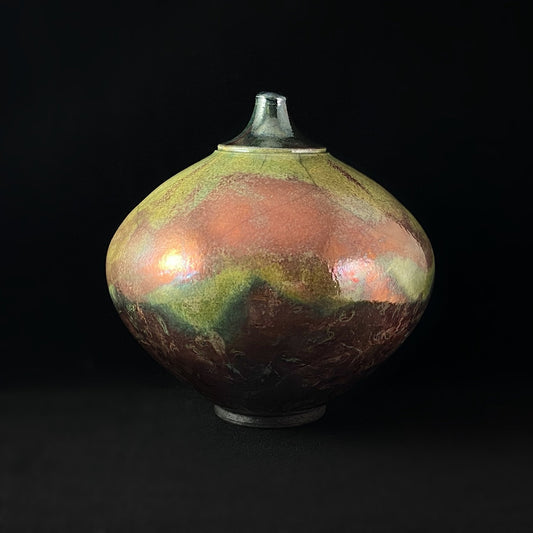 Handmade Julia Vase, Raku Art Pottery, Decorative Pottery