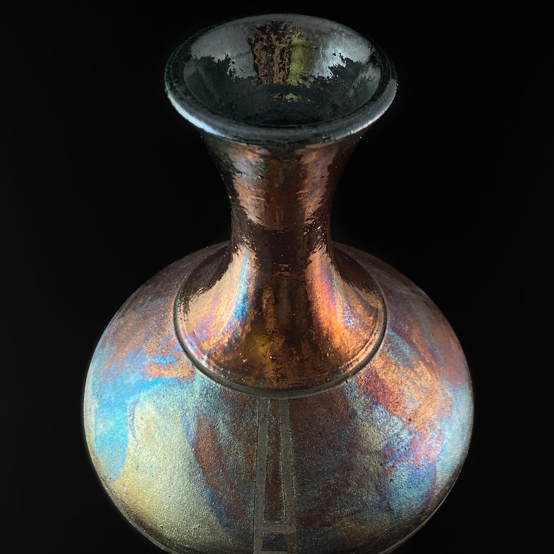 Handmade Kali Vase, Raku Art Pottery, Decorative Pottery