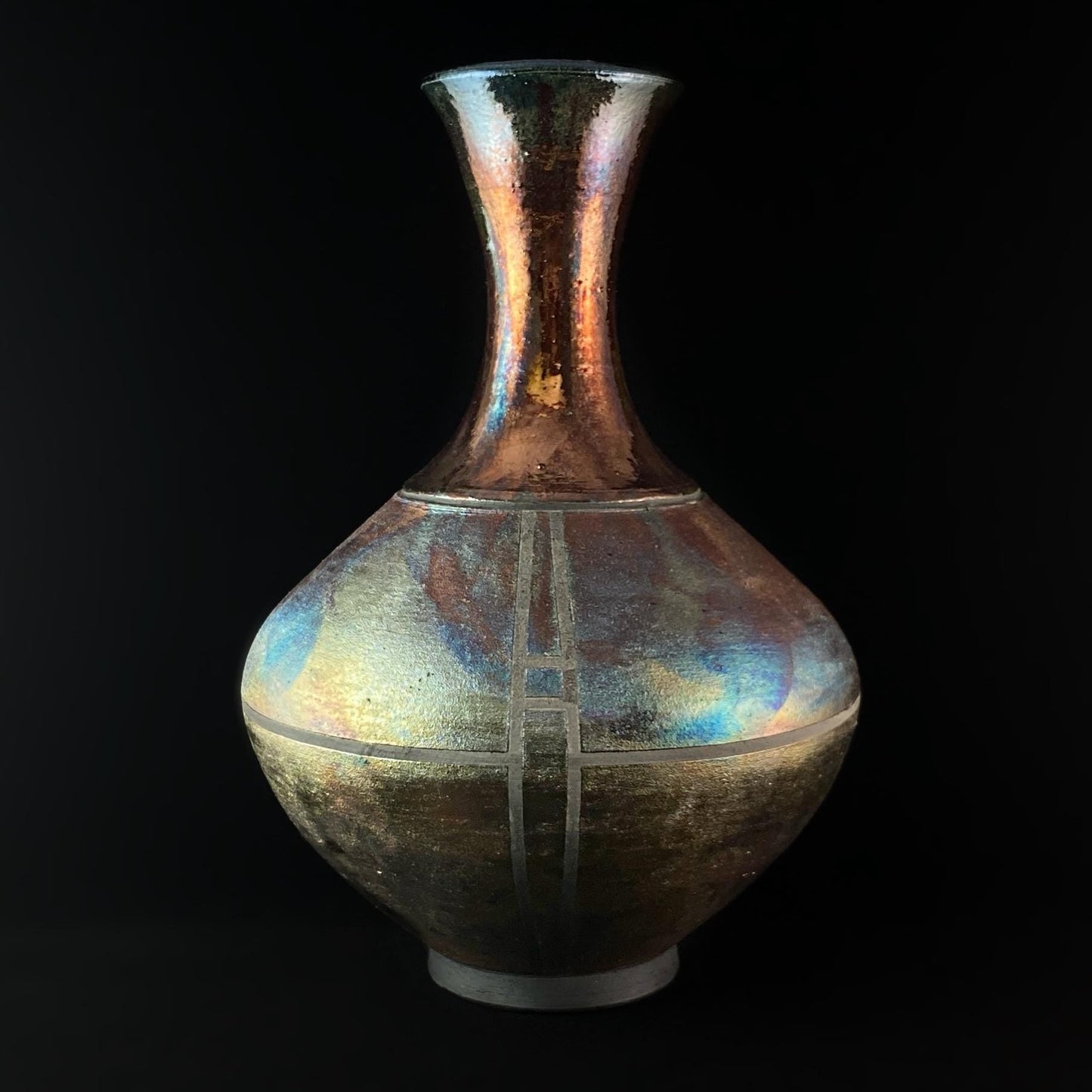 Handmade Kali Vase, Raku Art Pottery, Decorative Pottery