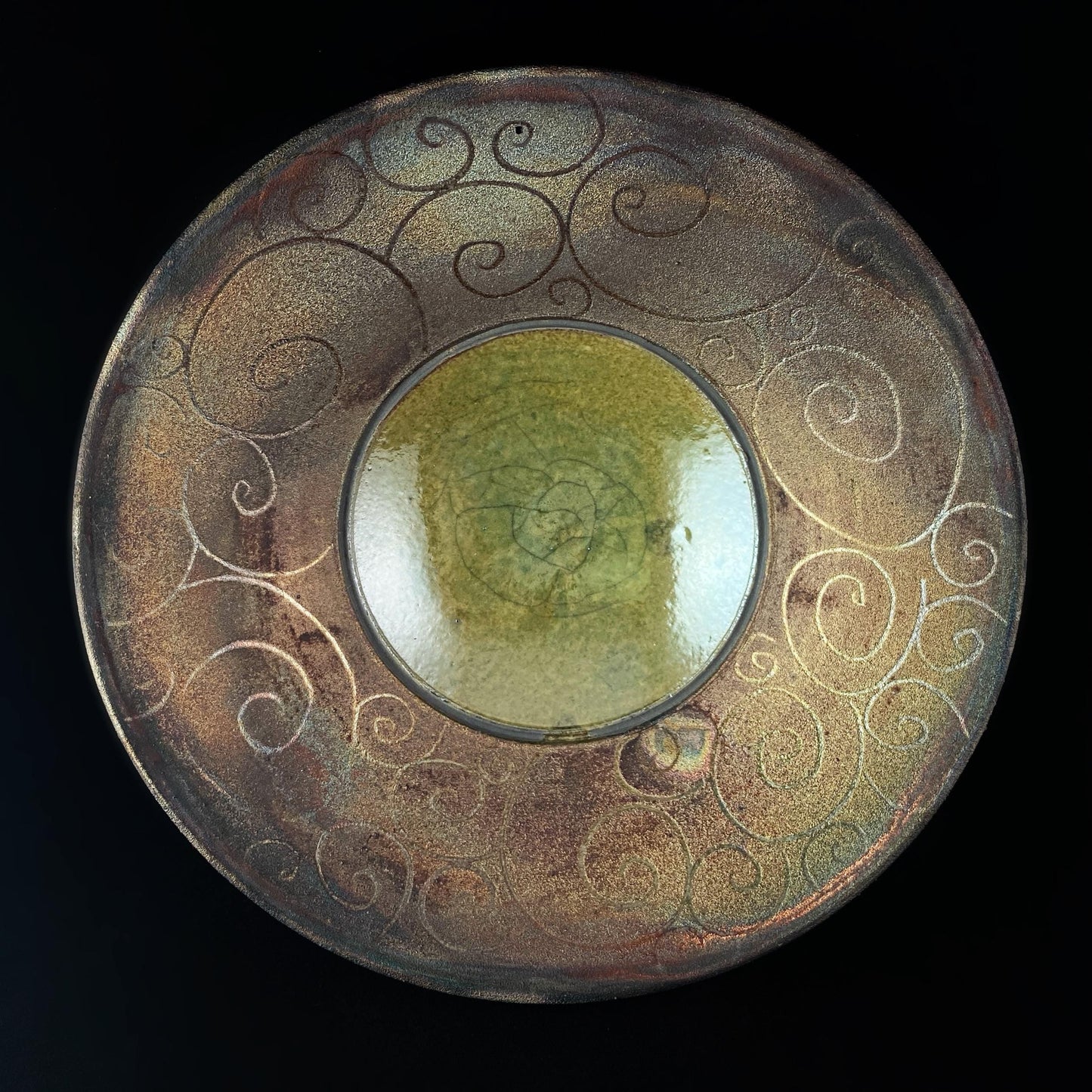 Handmade Lizzy Bowl, Raku Art Pottery, Decorative Pottery