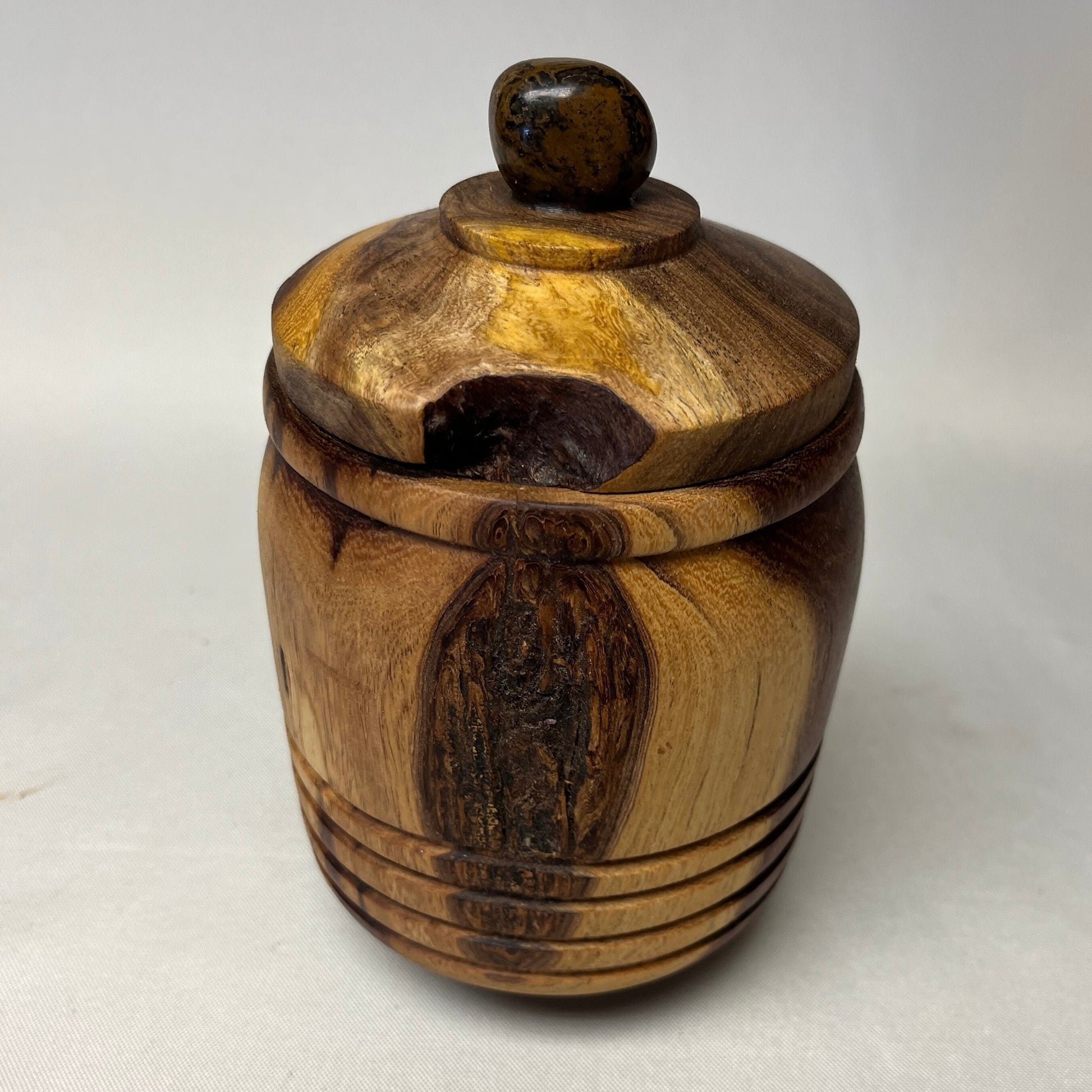 Handmade Mesquite Wood Jar with Lid, Made in USA