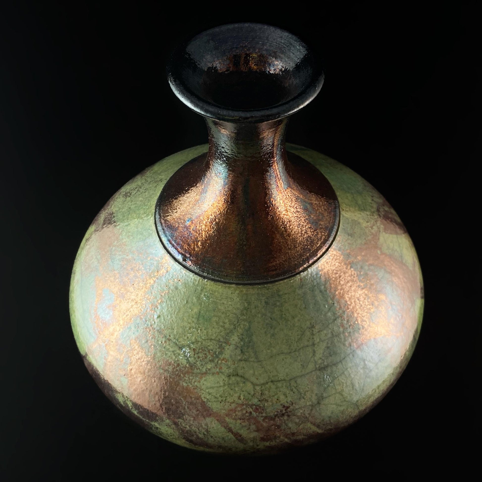 Handmade Mila Vase, Raku Art Pottery, Decorative Pottery