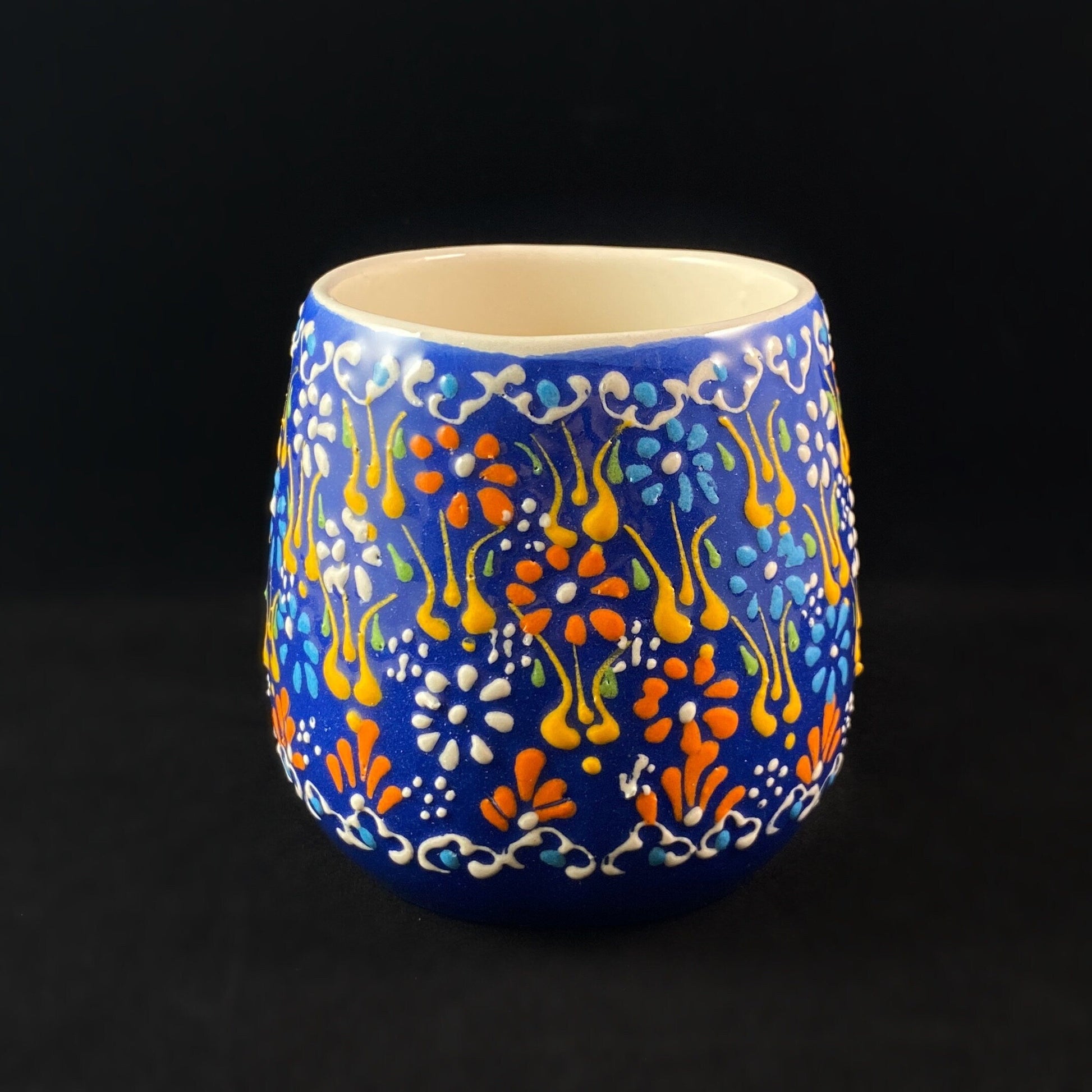 Handmade Mug, Functional and Decorative Turkish Pottery, Cottagecore Style, Blue