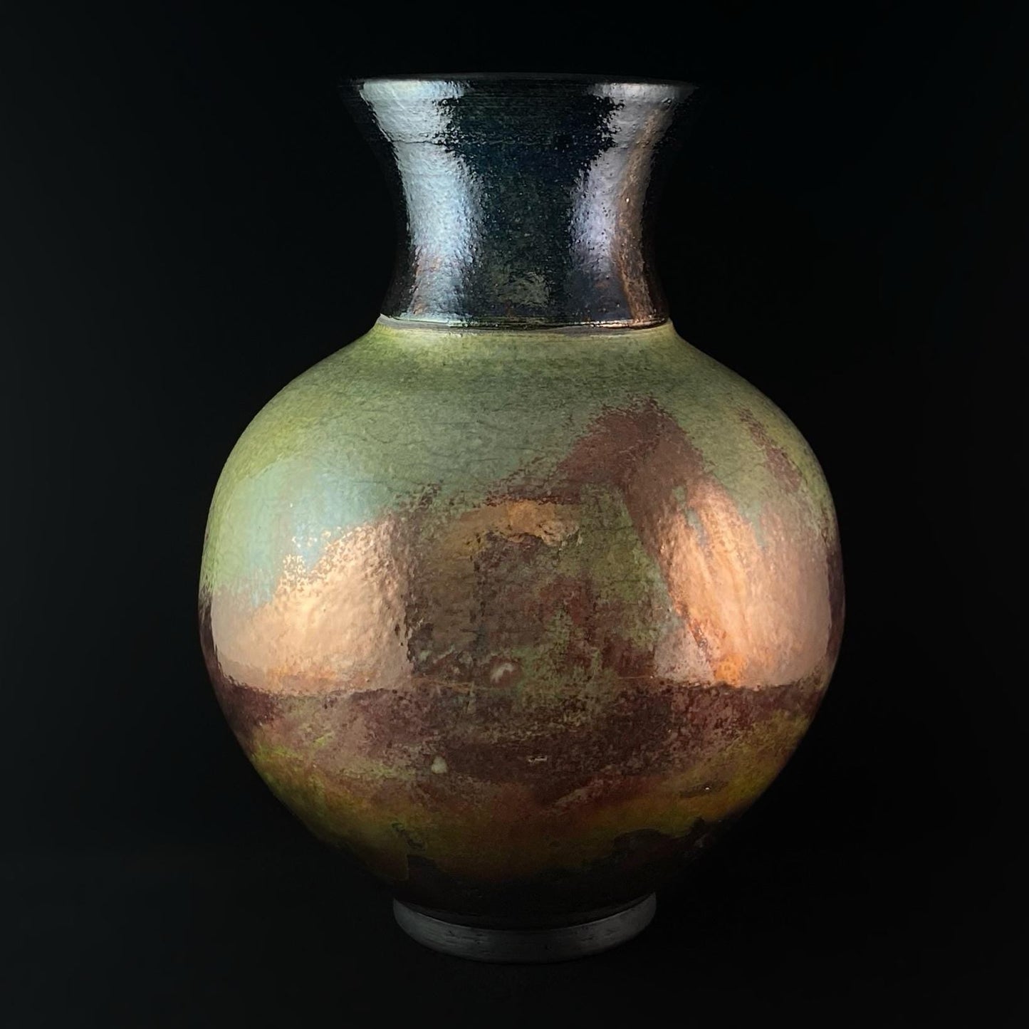 Handmade Naomi Vase, Raku Art Pottery, Decorative Pottery