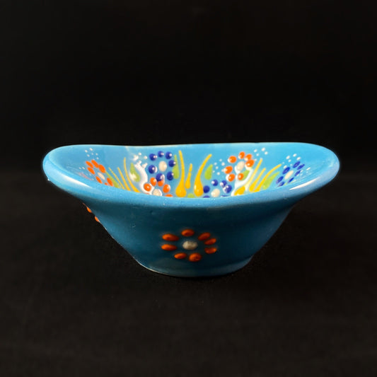 Handmade Oblong Sugar Bowl, Functional and Decorative Turkish Pottery, Cottagecore Style, Light Blue