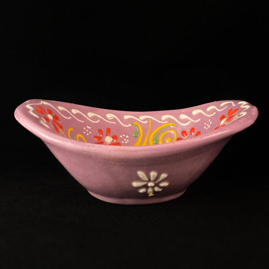 Handmade Oblong Sugar Bowl, Functional and Decorative Turkish Pottery, Cottagecore Style, Purple