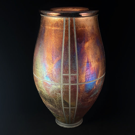 Handmade Olivia Vase, Raku Art Pottery, Decorative Pottery