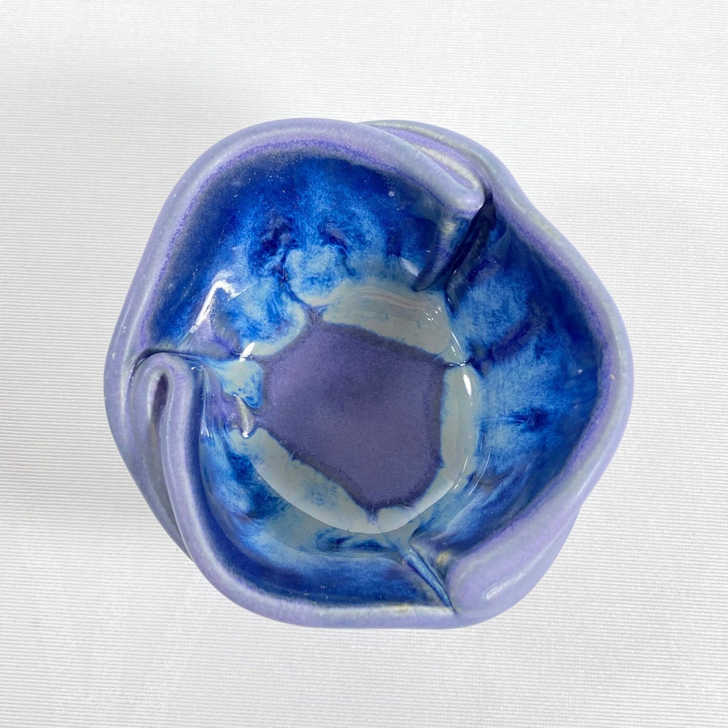 Handmade Purple and Blue Tiny Pot with Serving Spoon, Functional and Decorative Pottery