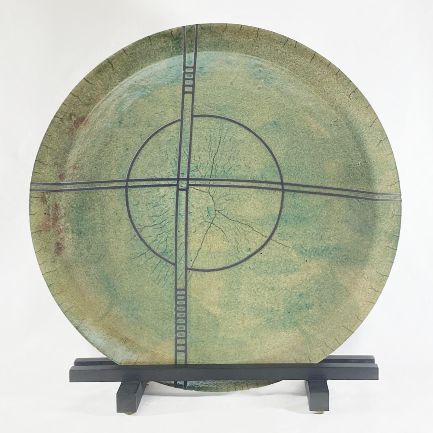 Handmade Quinn Plate, Raku Art Pottery, Decorative Pottery