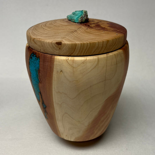 Handmade Rocky Mountain Juniper Wood Jar with Lid, Made in USA
