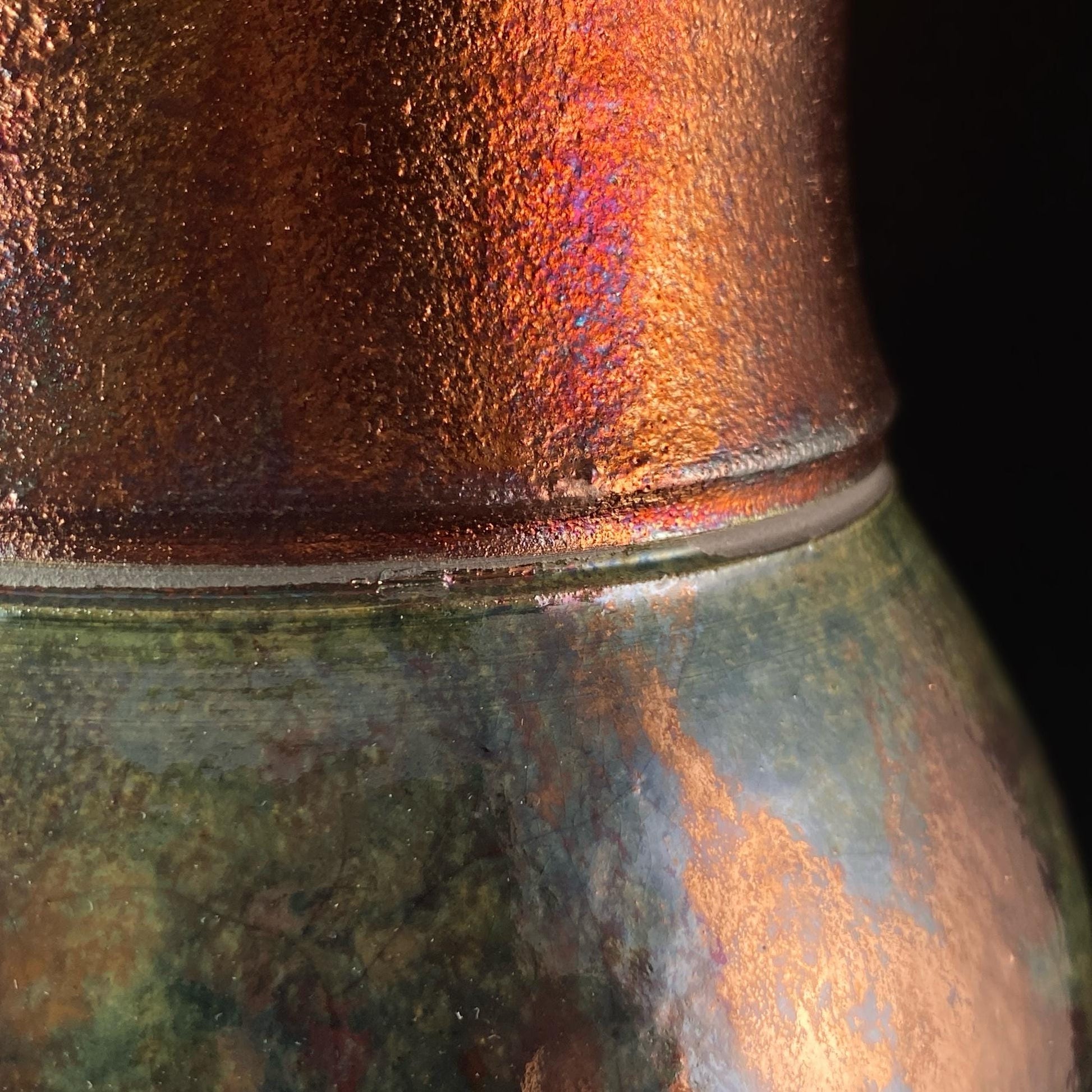 Handmade Sasha Vase, Raku Art Pottery, Decorative Pottery