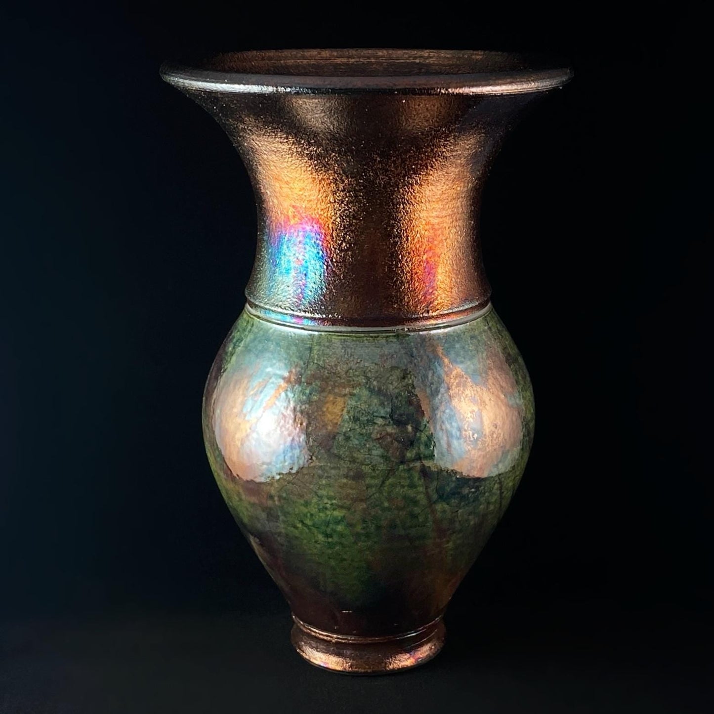 Handmade Sasha Vase, Raku Art Pottery, Decorative Pottery