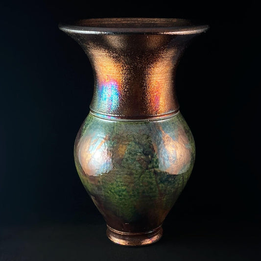 Handmade Sasha Vase, Raku Art Pottery, Decorative Pottery