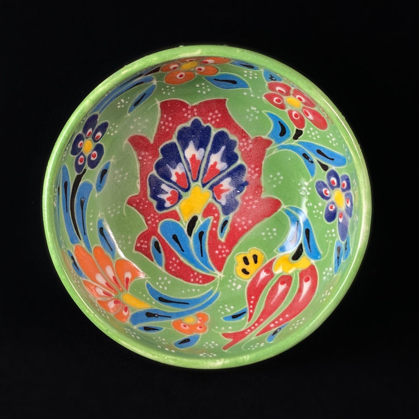 Handmade Small Bowl, Functional and Decorative Turkish Pottery, Cottagecore Style, Green