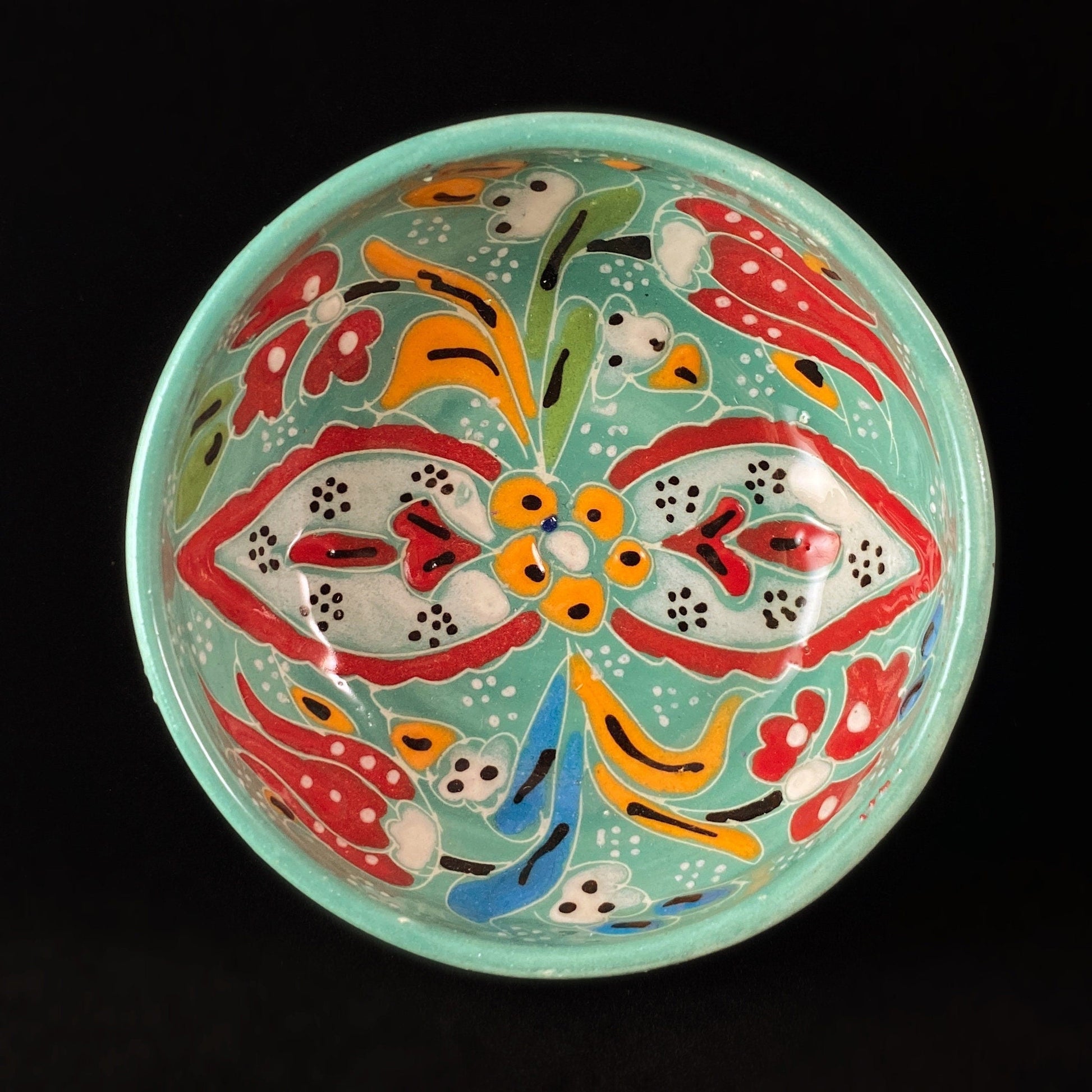 Handmade Small Bowl, Functional and Decorative Turkish Pottery, Cottagecore Style, Mint