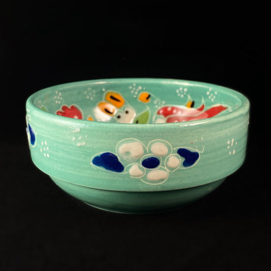 Handmade Small Bowl, Functional and Decorative Turkish Pottery, Cottagecore Style, Mint