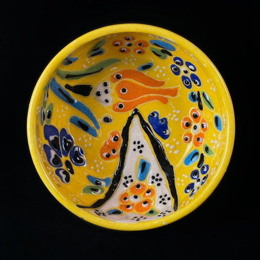 Handmade Small Bowl, Functional and Decorative Turkish Pottery, Cottagecore Style, Yellow