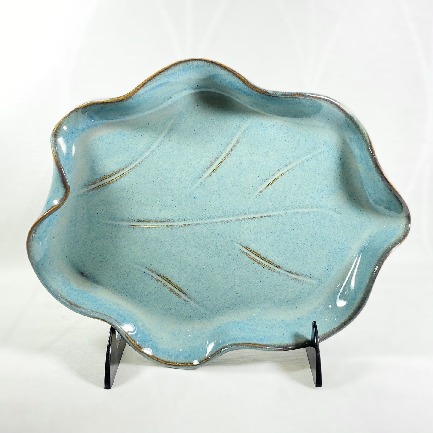 Handmade Light Blue Snack Plate, Functional and Decorative Pottery