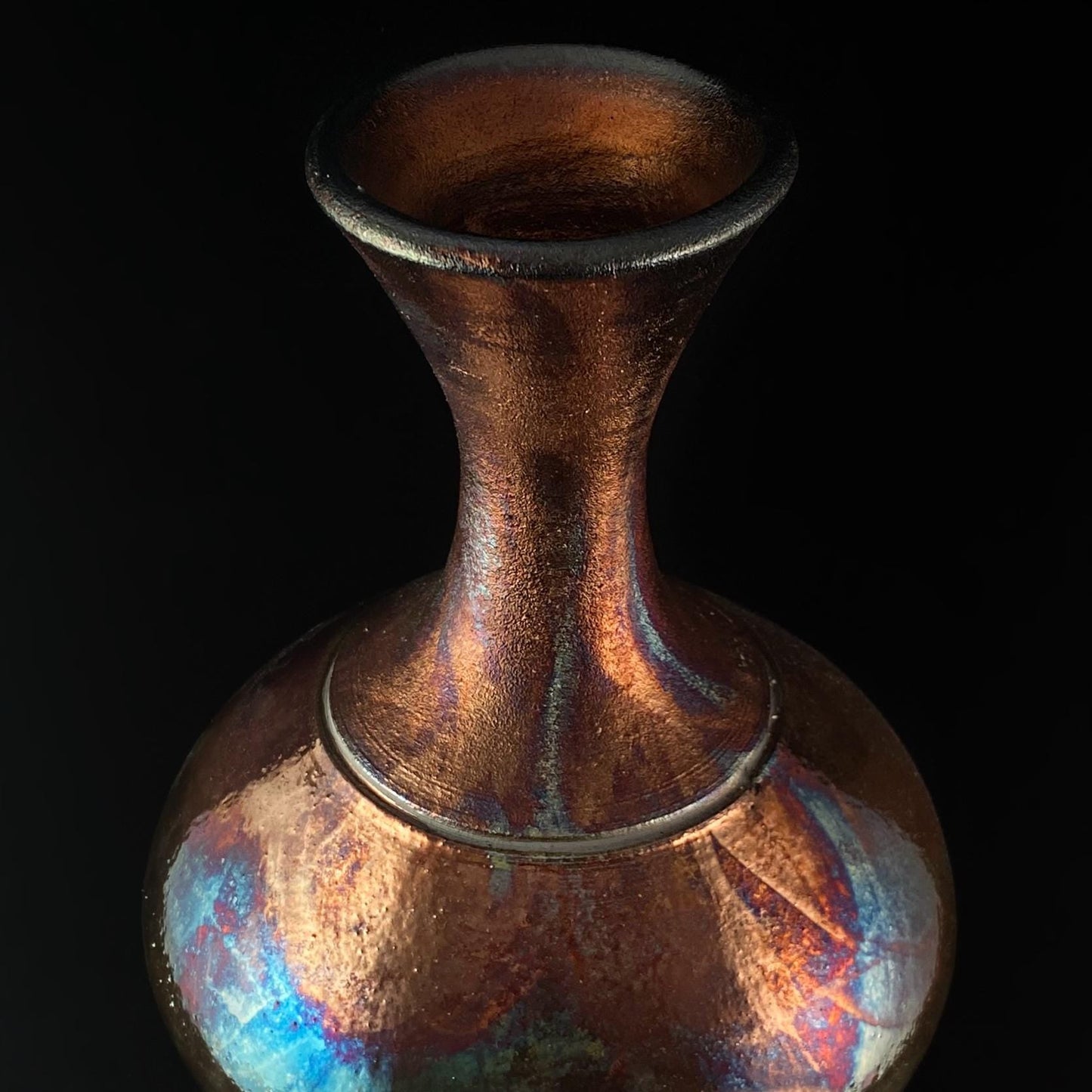 Handmade Sofia II Vase, Raku Art Pottery, Decorative Pottery